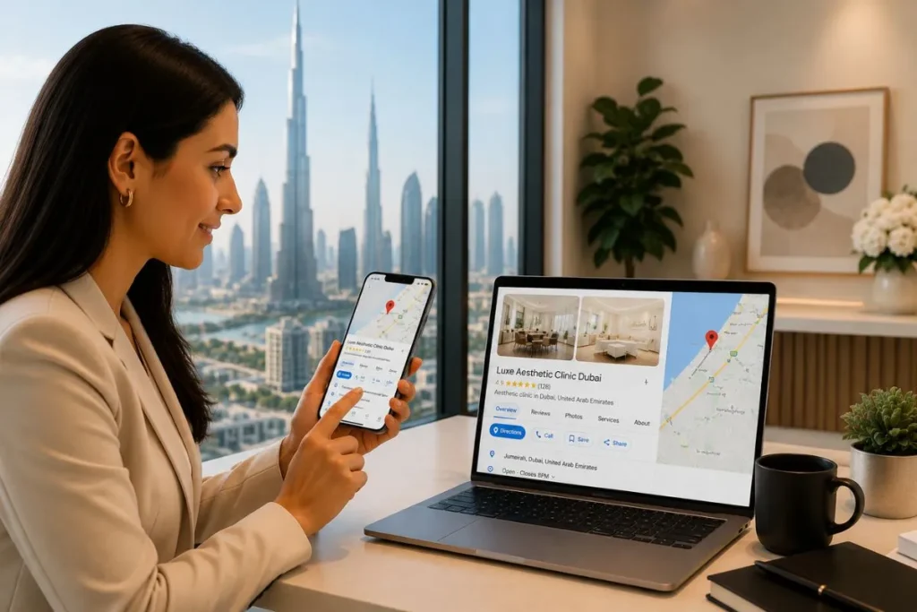 Google Maps optimization for aesthetic clinics Dubai